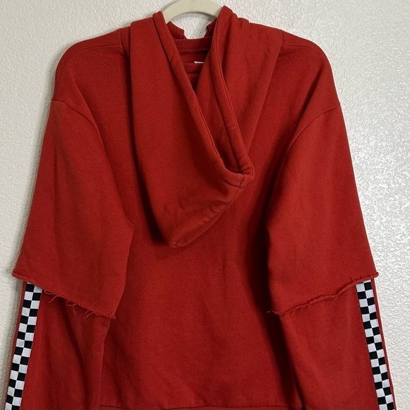 Vans Rubber Co. Red Chromo Twofer Hoodie Women's Sweatshirt, Size XL - Picture 10 of 13